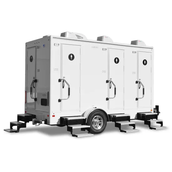 Remorque de toilettes satellite blanche 4-Station avec 4 éviers