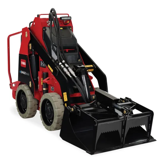 Mini-chargeuse à direction à glissement TORO rouge et noire de 120 à 150 kg, électrique
