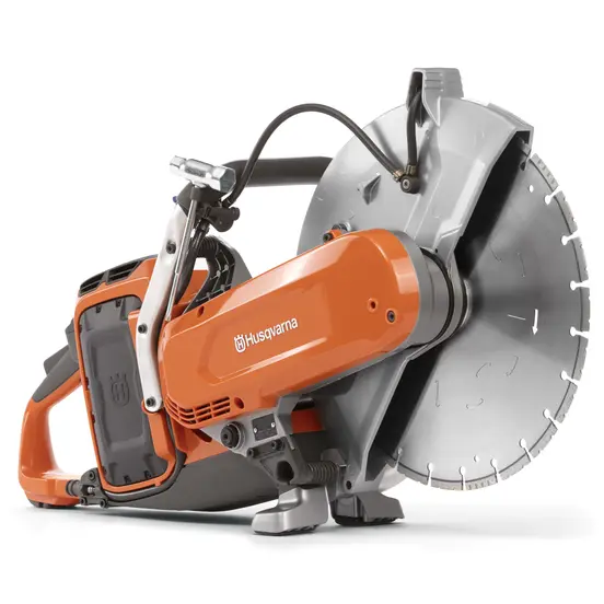 Scie à tronçonner électrique Husqvarna orange et argentée