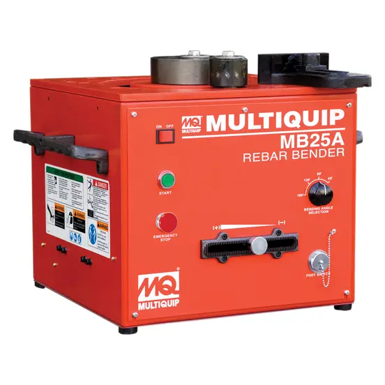 Plieuse à barre d’armature électrique Multiquip rouge