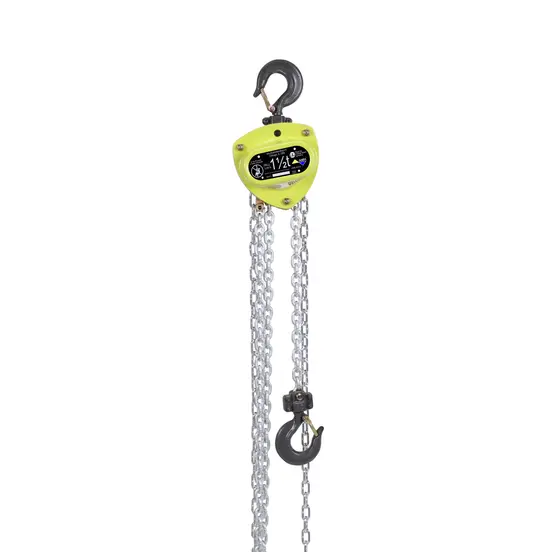 Palan à chaîne manuel AMH jaune et noir et argenté, 1,5 tonne