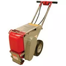 photo d’une décapeuse à carrelage sur roues orange et beige